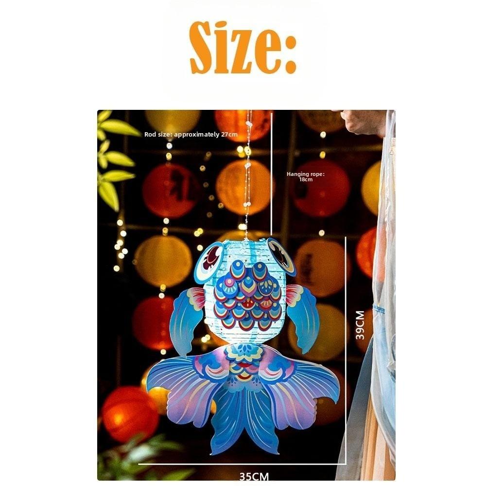 Cartoon Goldfish Mid-Autumn Festival Lantern Material Package Handmade Koi Lantern Mid-Autumn Festival DIY Lantern Kids Gift
