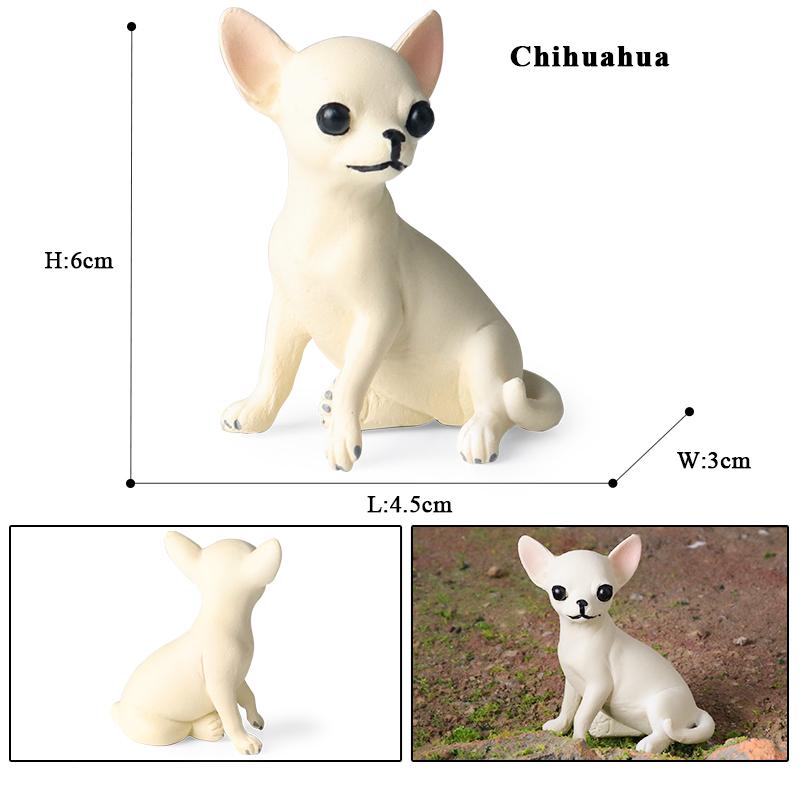 Oenux Dog Animals Model Husky Pug Pomeranian Rottweiler Chihuahua Action Figure Puppy Figurines PVC Cute Collection Toy Kid Gift