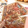 4Pcs DIY Scene Stickers 3D Miniature House Stickers Set Reusable Easy To Use DIY Projects Bookstore Scene Stickers