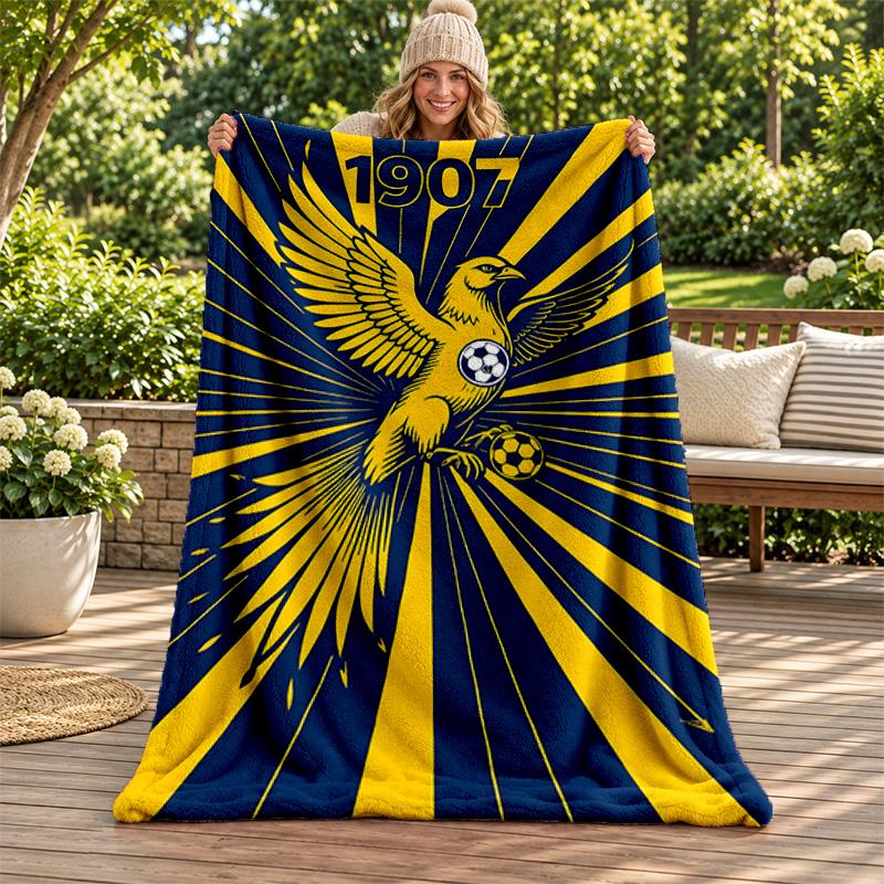 Fenerbahce Blanket Flannel Blanket Soft Cozy Plush Throw for Sofa Bed Lightweight Home Decoration Gifts for Christmas Various Holidays