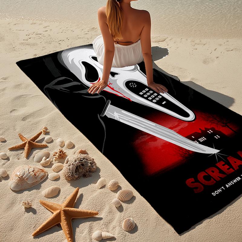 Scr-eam Horror Movie Beach Towel, Super Soft Microfiber, Gift for Her/Him, Birthday, for Pool, Beach, Travel, Home Decor Fan gifts