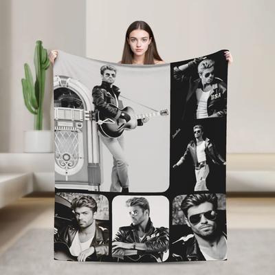 George Michael Musikdecken Super Weiche Bequeme Plüschdecke für Sofa Sessel Büro Flanell Tagesdecke Bettbezug