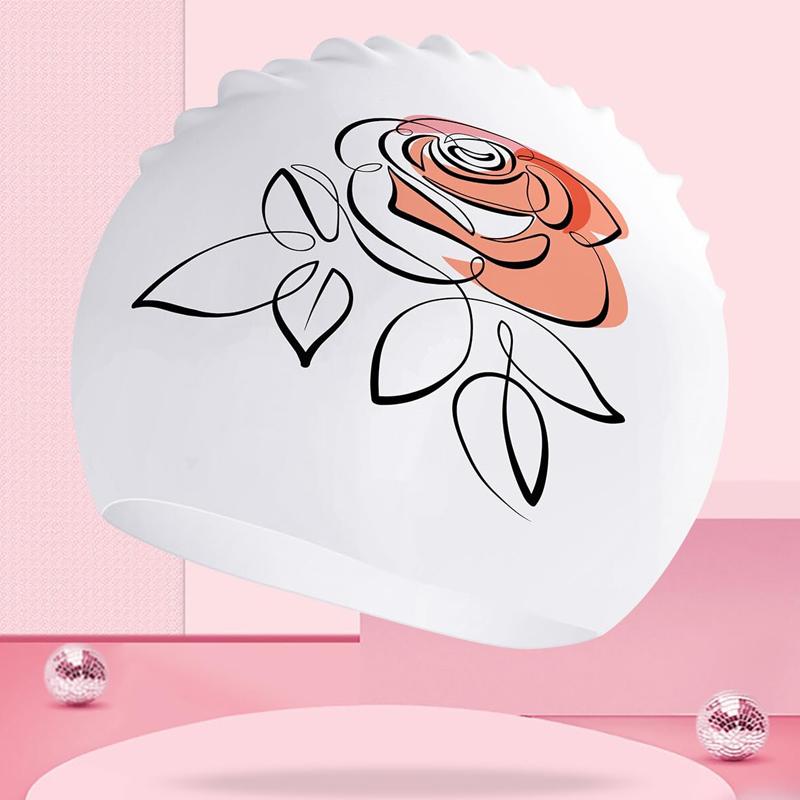Custom Printed Adult Swim Cap New Style 100% Eco-Friendly Silicone Color Fading Resistant Swimming Cap