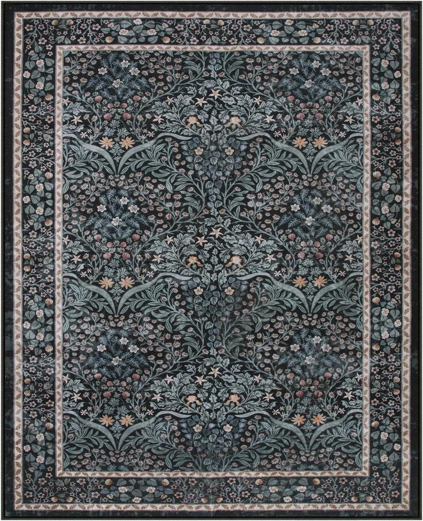 Pink Living Room Carpet Large Machine Washable Carpets Bedroom Bedside Floor Mat Home Decoration Bohemian Flower Non-Slip Rug