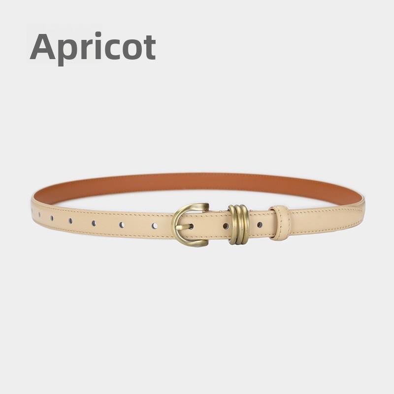 

Meier First layer cowhide retro pin buckle thin belt female korean xiaoxi decorative jeans belt 105cm
