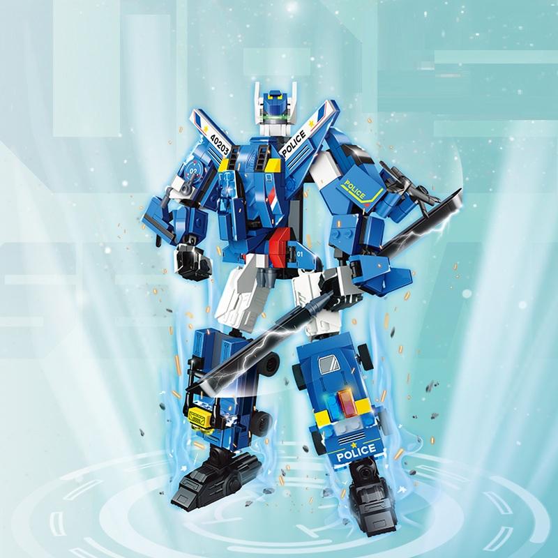 CITY Transformation 5 In 1 Morphing Robot 408PCS Car Aircraft Truck Tank Boy's Toy Building Blocks Toys Educational Bricks Gift No Box