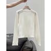 Women S White Crew Neck Half Zip Fleece Thick Long Sleeve T Shirt Base Layer
