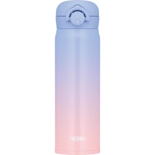 Thermos Water Bottle, Vacuum Insulated Mobile Mug, 500ml, Purple Pink, Removable Spout for Easy Cleaning, Lightweight Type, One-Touch Open, Stainless