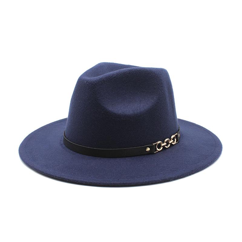 Felt Big Eaves Hat Woolen Hat Chain British Style Classic Jazz Top Hat Jz-68