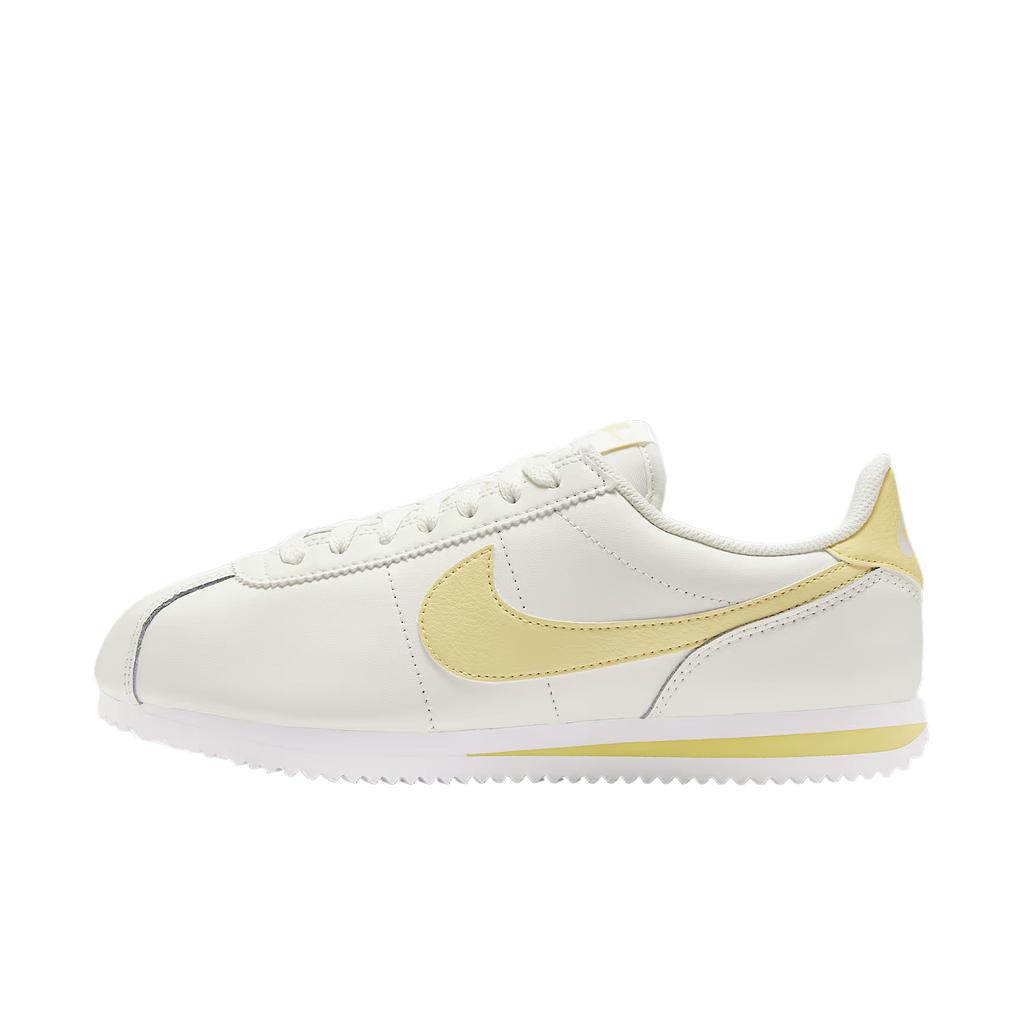 Nike Cortez Abrasion Resistant Low top Training Shoes Women's Yellow White Sneakers DN1791-114