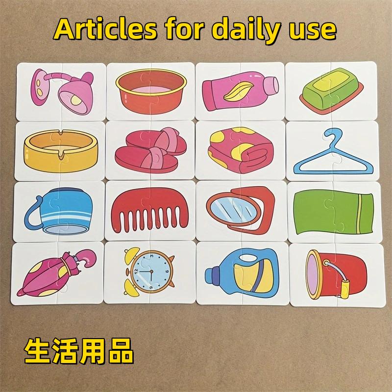 32Pcs/box Animal Matching Puzzle Toys Image Language Cognition Children Cards Pairing Game Learning Educational Toy Kids Gifts