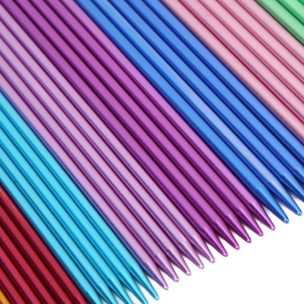Knitting Needles Set, 55pcs One Set Aluminum Alloy Double Pointed Knitting Needles Kit Ergonomic Design Metal Long Weaving Needles Set for Household