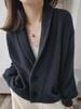 Women's High-End V-Neck Wool Cardigan - Thick, Loose, Trendy Sweater Coat for Autumn/Winter Fashion