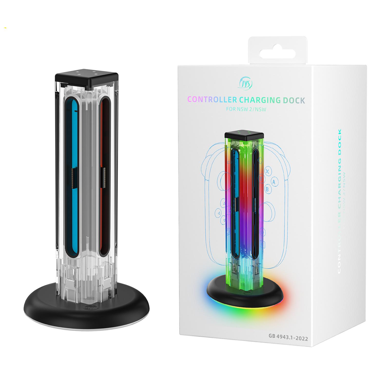 

JYS-NS2318 For Nintendo Switch 2/Switch 4 in 1 Charging Dock Joy-Con Controller Charger with RGB Light A