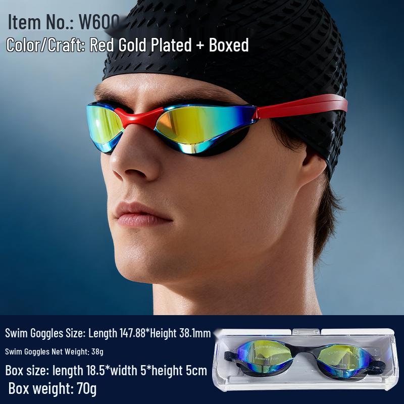 High-Definition Anti-Fog Racing Goggles - Professional Waterproof Swim Goggles for Men & Women.