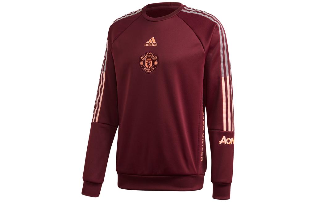 adidas Manchester United Sweatshirts Men's Dark Reddish Purple Crew Ne