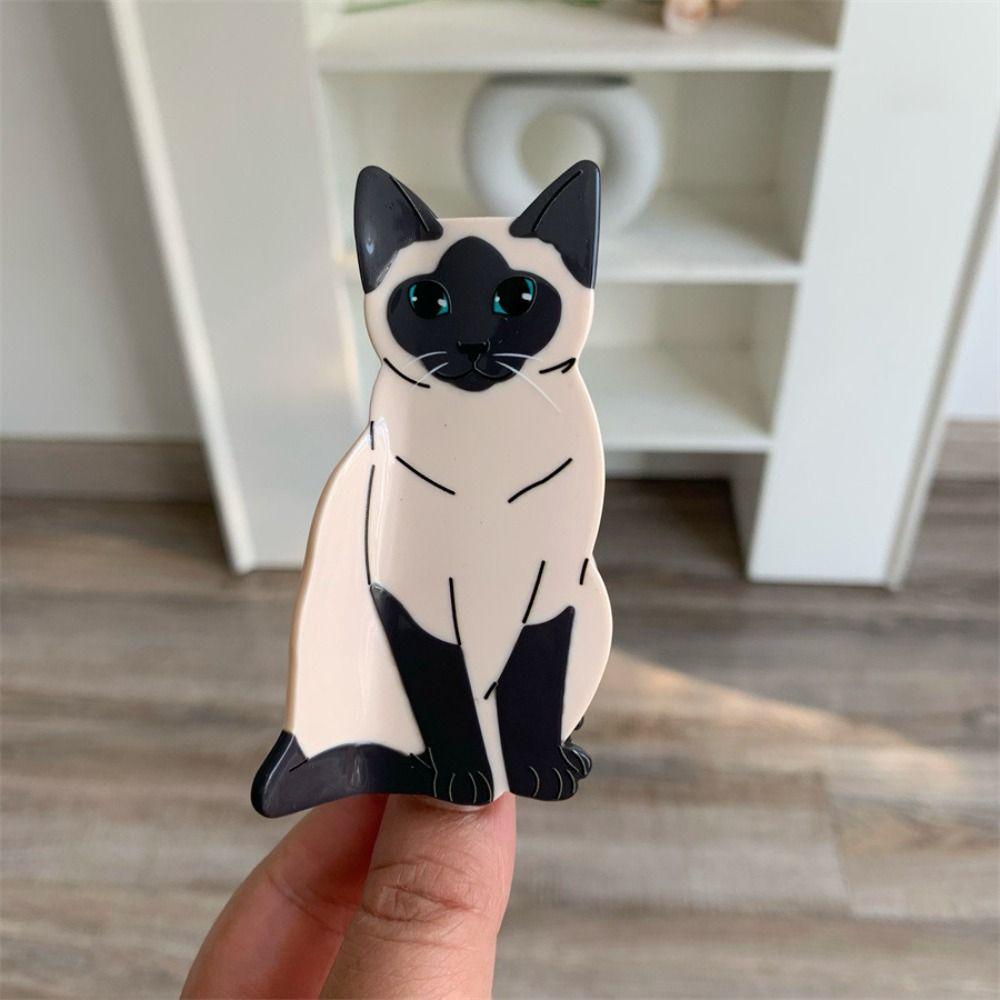 Korean Style Acetate Cat Hair Claw Cartoon Animal Shark Clip Personalized Kitten Claw Clip  Girls