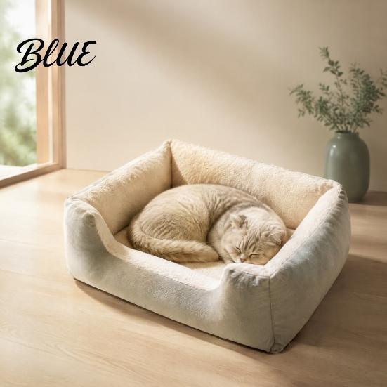 Resilient Cat Bed for Neck Support Rectangular Plush Bed, Cozy Pet Lounge Anti-slip Bottom, Cuddler Small Pets Washable Couch Indoor Cats Dogs Puppies