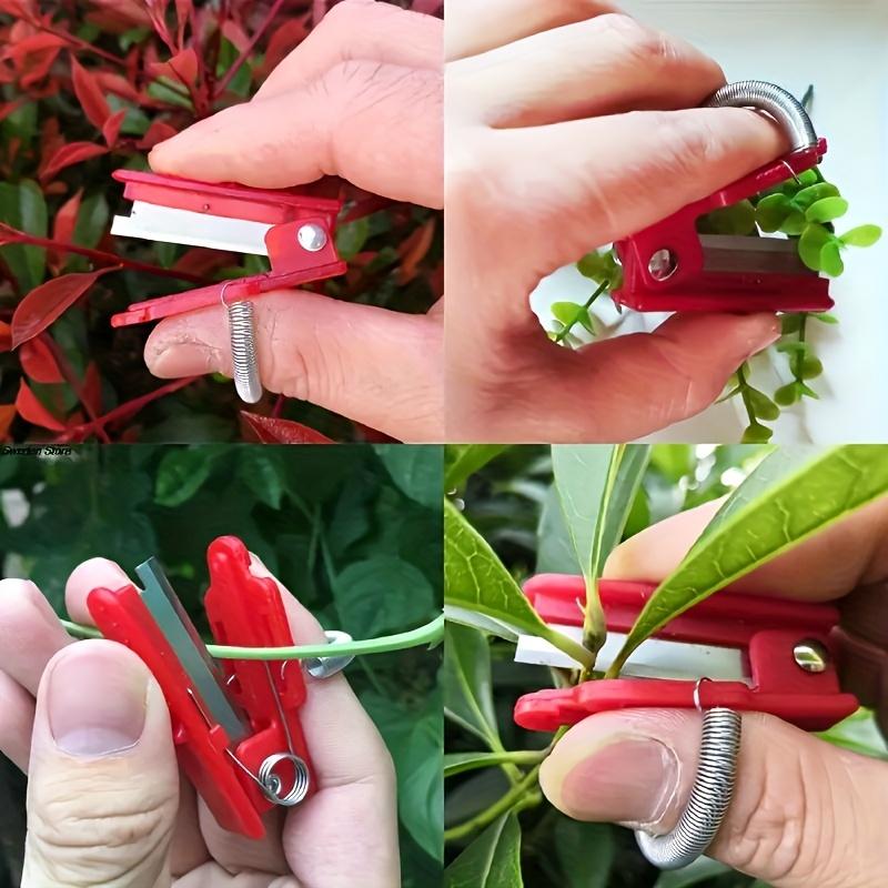 4pcs Ergonomic Thumb and Finger Gardening Scissors - Green Plant Trimming Tool with Sharp Blades for Precise Pruning