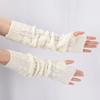 Women's Winter Mitten Knitted Arm Warmers Long Fingerless Gloves Wrist Elbow Oversleeves Soft Girls Clothes Punk Gothic Gloves