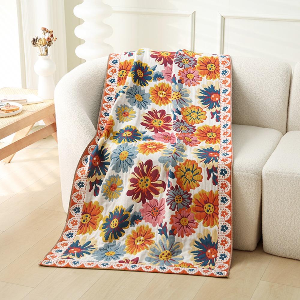 Multi Layer Cotton Gauze Bath Towel Absorbent Baby Blanket Household Beach Towel  Swimming