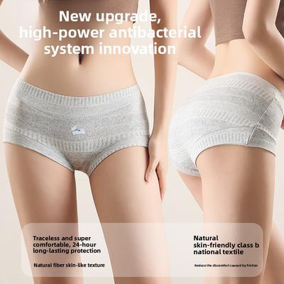 Women's Spring and Autumn Cotton 10A Antibacterial Skin Friendly Comfortable Non Scratch Breathable Briefs