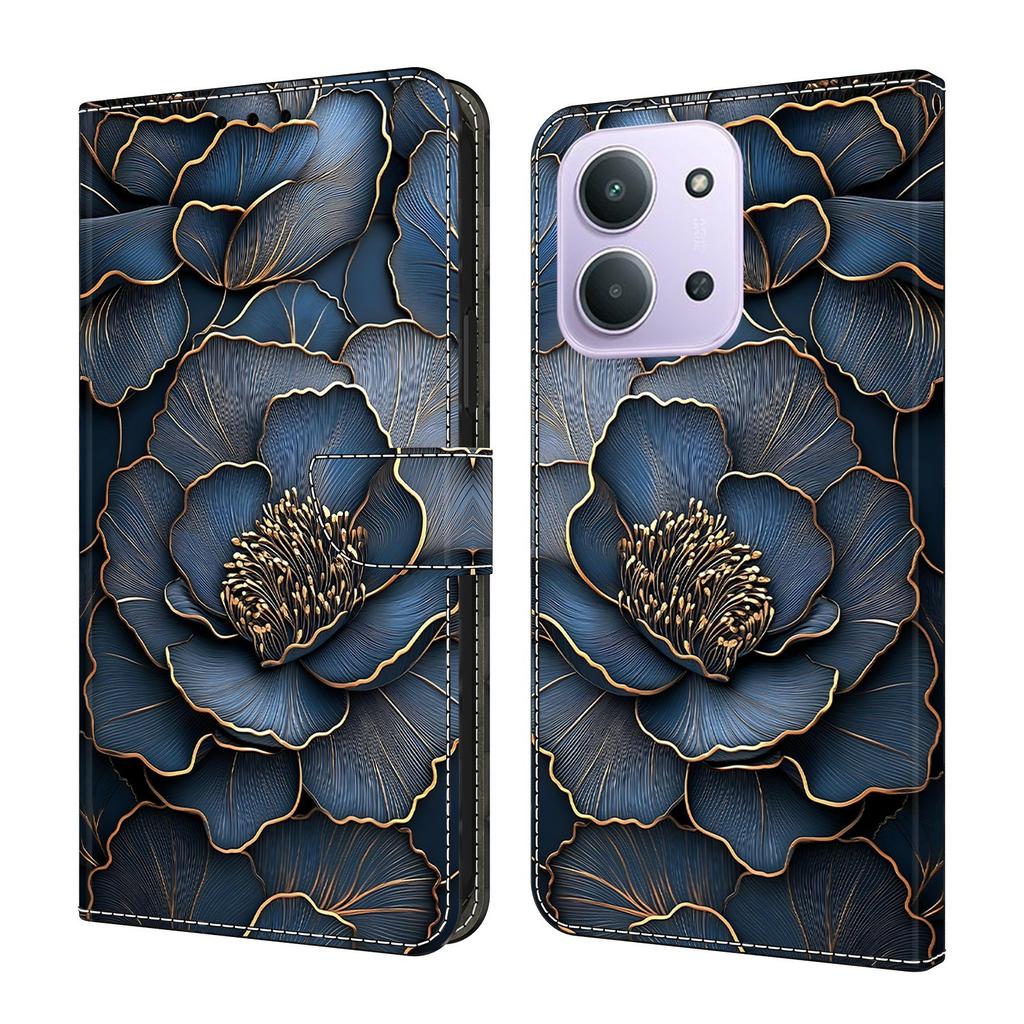 Portemonneehoesje Voor Xiaomi Redmi 15C 5G (EU) (173 mm) / 15C 4G (EU) (173 mm) / Poco C85 4G (173 mm) Opvouwbare Stand Patroon Print Leer Flip Telefoonhoesje