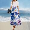 Women's Summer Dress Loose Beach Vacation Casual Deep V Neck Vest Dress Elegant Shirt Dress