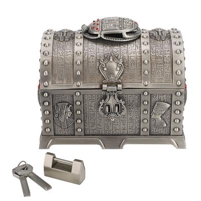 Caja de Almacenamiento de Joyas Estilo Vintage Delicado Organizador de Anillos Collares Estuche con Cerradura