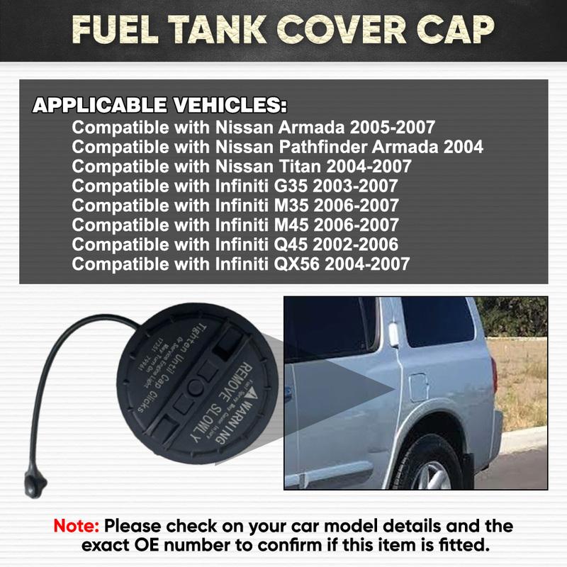 Fuel Tank Cap Gas Cover Replacement for Nissan Armada Titan Infiniti G35 M35 M45 Q45 QX56 2006 2007 17251-AR201 17251AR201