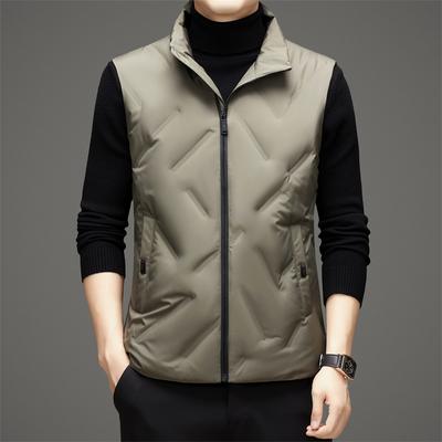Jachetă de puf pentru bărbați Toamnă și Iarnă Nouă Casual Călduroasă Nouă Jachetă de puf pentru bărbați Vestă Vestă Guler înalt Top