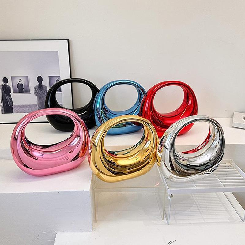 Acrylic Women Bags Luxury Crescent Moon Handbags New Fashion Personality Handbag Suitcase Makeup Dinner Bag Home Decoration