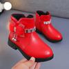 Children's Shoes Girl Mid Length Warm Leather Boots Baby Bow Cute Cotton Shoes Plush Winter New Student Two Cotton Boots Botines