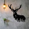 Deer Moon Stars Metal Wall Art Rust Resistant Sculpture Nature Decor for Living Room Garden Fence Christmas Thanksgiving Gift