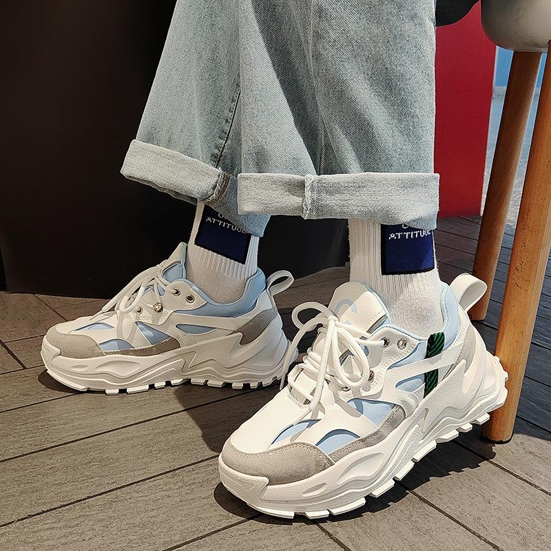 All-match Increase Thick Bottom Casual Comfortable Sports Men's Shoes 2024 New Fashion Anti-slip Running Sneakers Spring Summer