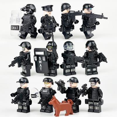12 pezzi Soldati Forze Speciali SWAT Arma Pistola Minifigure Kit Blocchi da Costruzione Set Mattoncini Modello Armi Classiche Giocattoli per Bambini