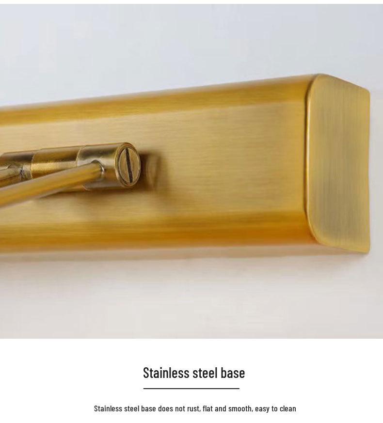 Custom LED Vanity Light: Minimalist Folding Mirror Cabinet & Bedside Wall Light in Stainless Steel, US Standard.