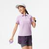 Li-Ning Fitness Series Simple Solid Color Loose Fit Short Sleeve Polo Shirt Women Tops Twilight-Purple APLV016-3