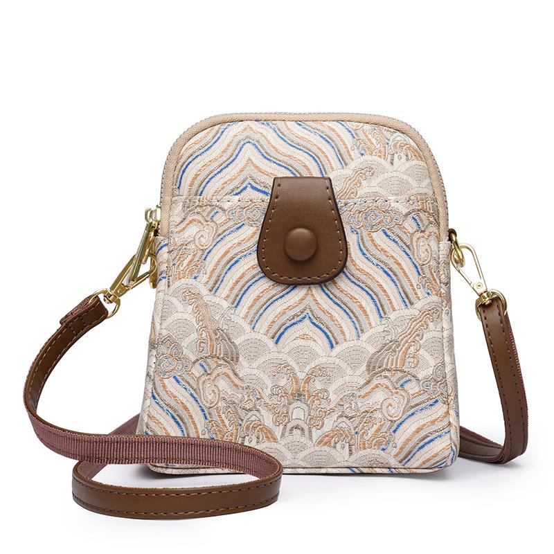 Autumn Chinese Style Printed Crossbody Bag – Women's Versatile Niche Design Phone Bag