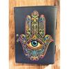 Hamsa Eye Leather Journal, Handmade Sketchbook, Dream Diary