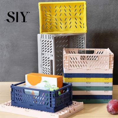 Box Storage Basket Folding Large Capacity Load Bearing Collapsible Plastic Crate for Kitchen