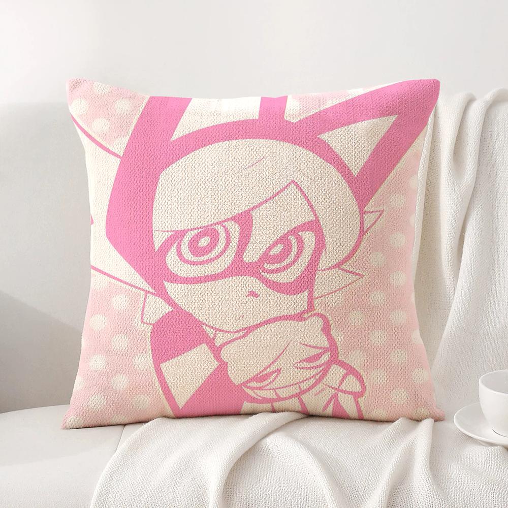 Psychocuties Mimi Pillow Case Natural Linen Organic Fabric Double-Sided Printing Breathable Perfect For Home Decor