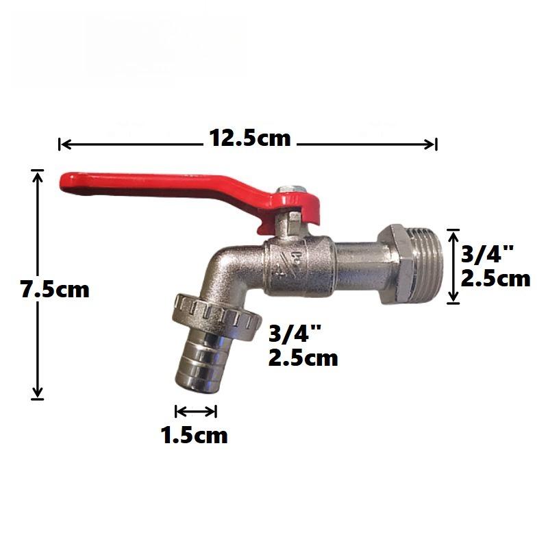 

Red 3/4 Inch Zinc Alloy Lever Water Tap Faucet Ball Type Valve Red Handle Hose Plug for Washing Machine Garden Watering