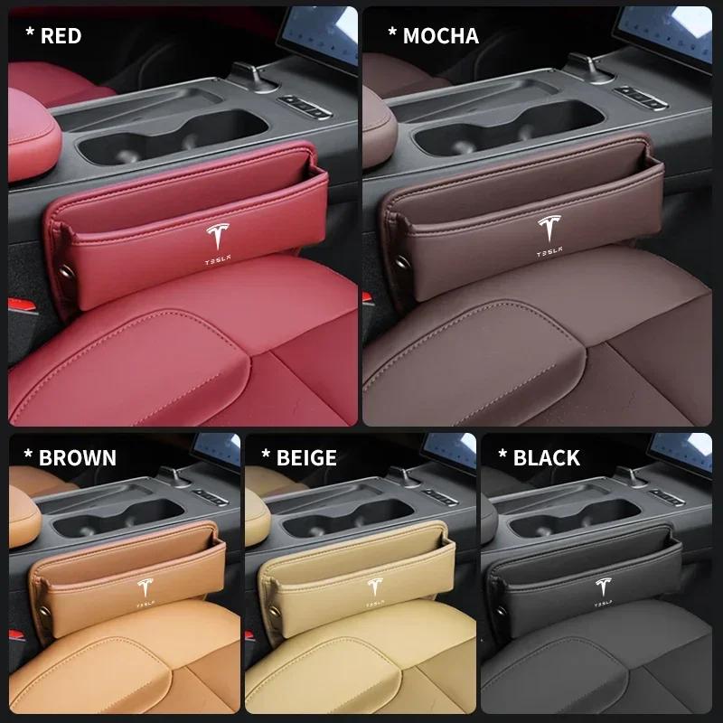 Car Sticker 2025 New Tesla Car Seat Gap Organizer Storage Box Multifunction Holder For Tesla Model Y 2020 -2024 Model 3 Highland