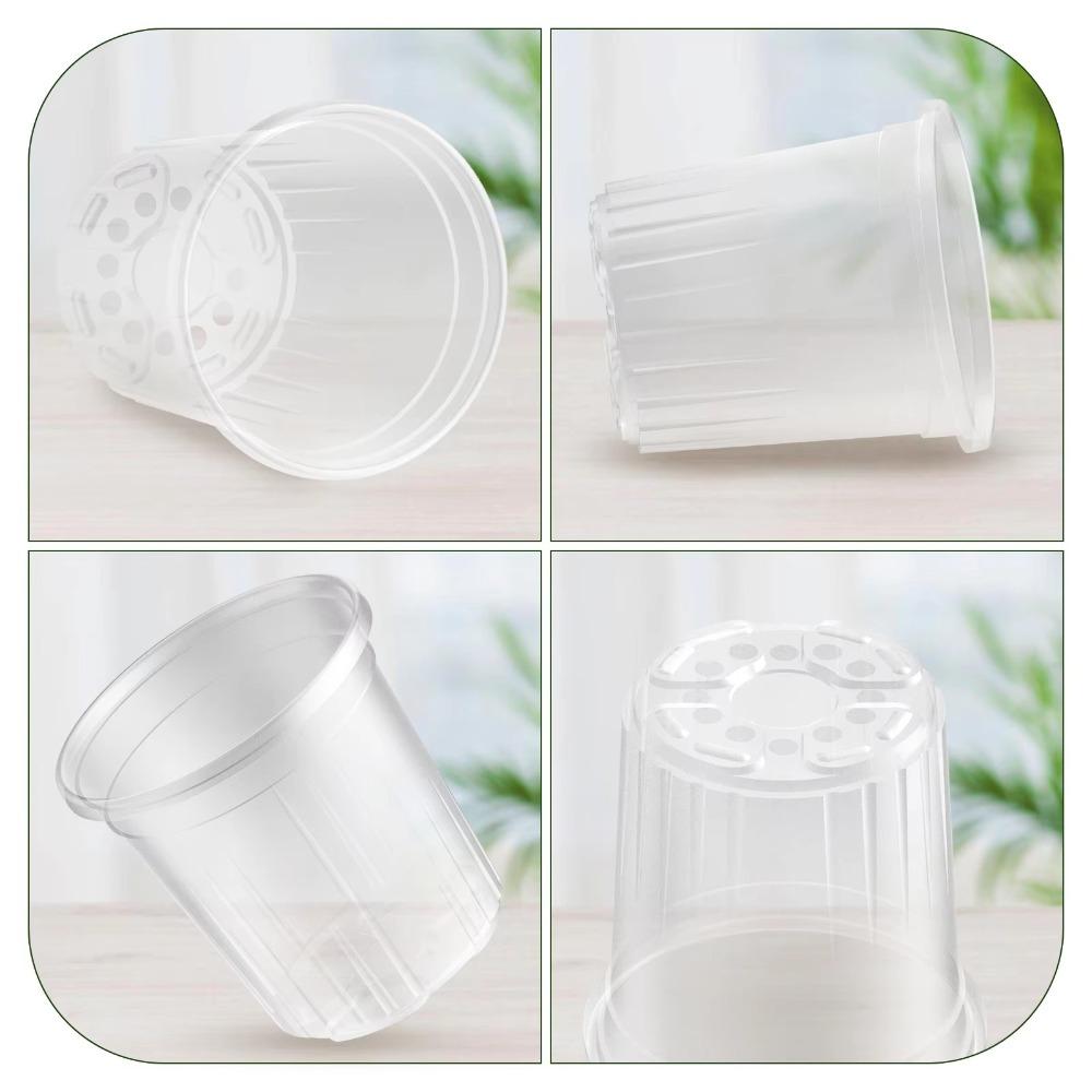 10pcs Thickened Plastic Planter Transparent Flower Plant Container Clear Nursery Pots Home Decor
