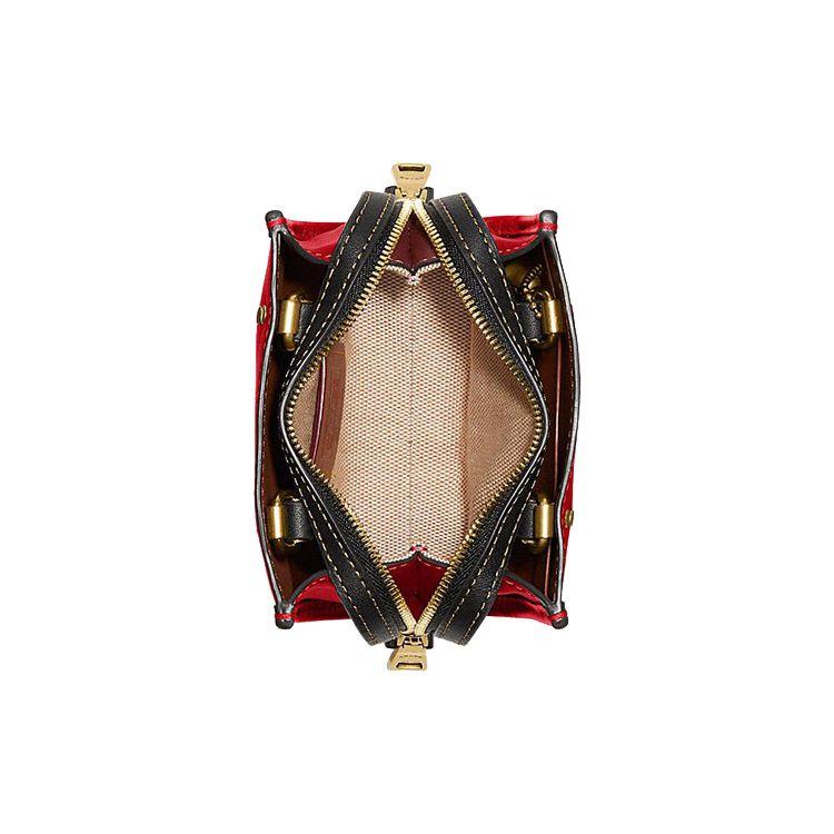 Coach Rogue 12 Color Block Zipper Closure Leather Mini Handbag Shoulder Bag Crossbody Bag Women handbags Red Black CC482-B4UP7