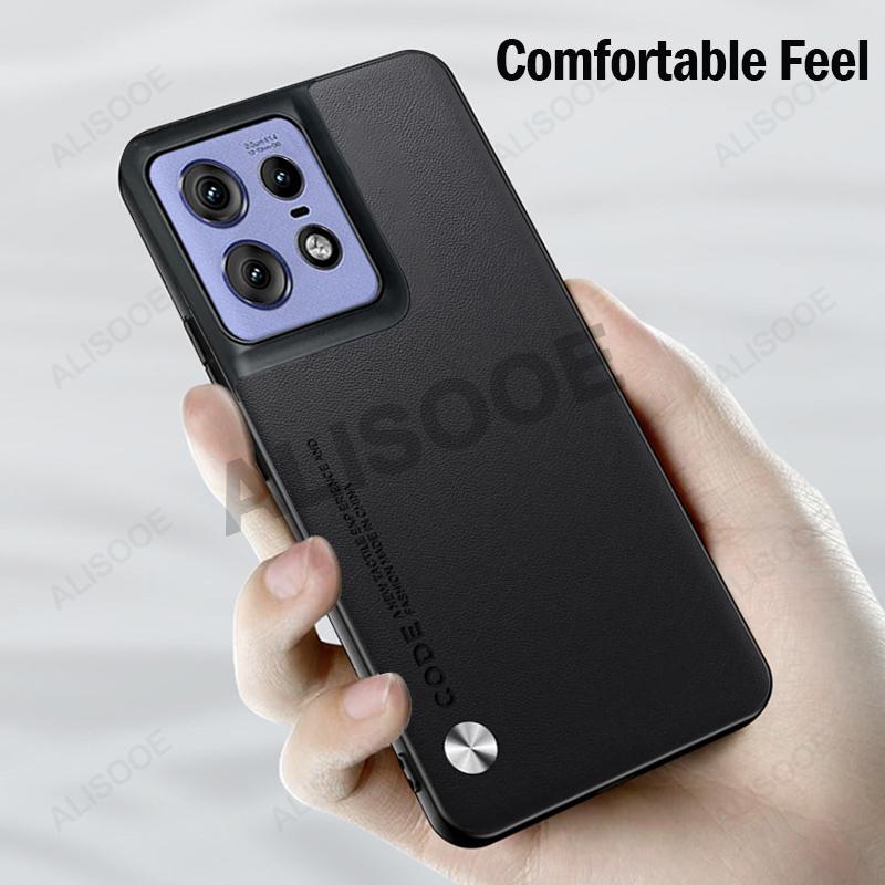 Shockproof Funda for Motorola Edge 50 Pro G14 G54 G84 Case Fiber Texture PU-Leather Cover for Moto Edge 50 Pro 40 Neo G24 Capa