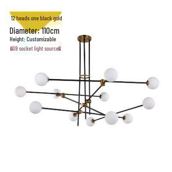 Modern Minimalist Multi-head LED Glass Ball Pendant Light for Bedroom, Dining, or Living Room