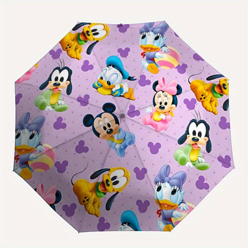 

1pc Disney CharactersDesign Automatic Open/close Folding Umbrella - Compact Travel Umbrella, Heavy-Duty 8-Rib Construction