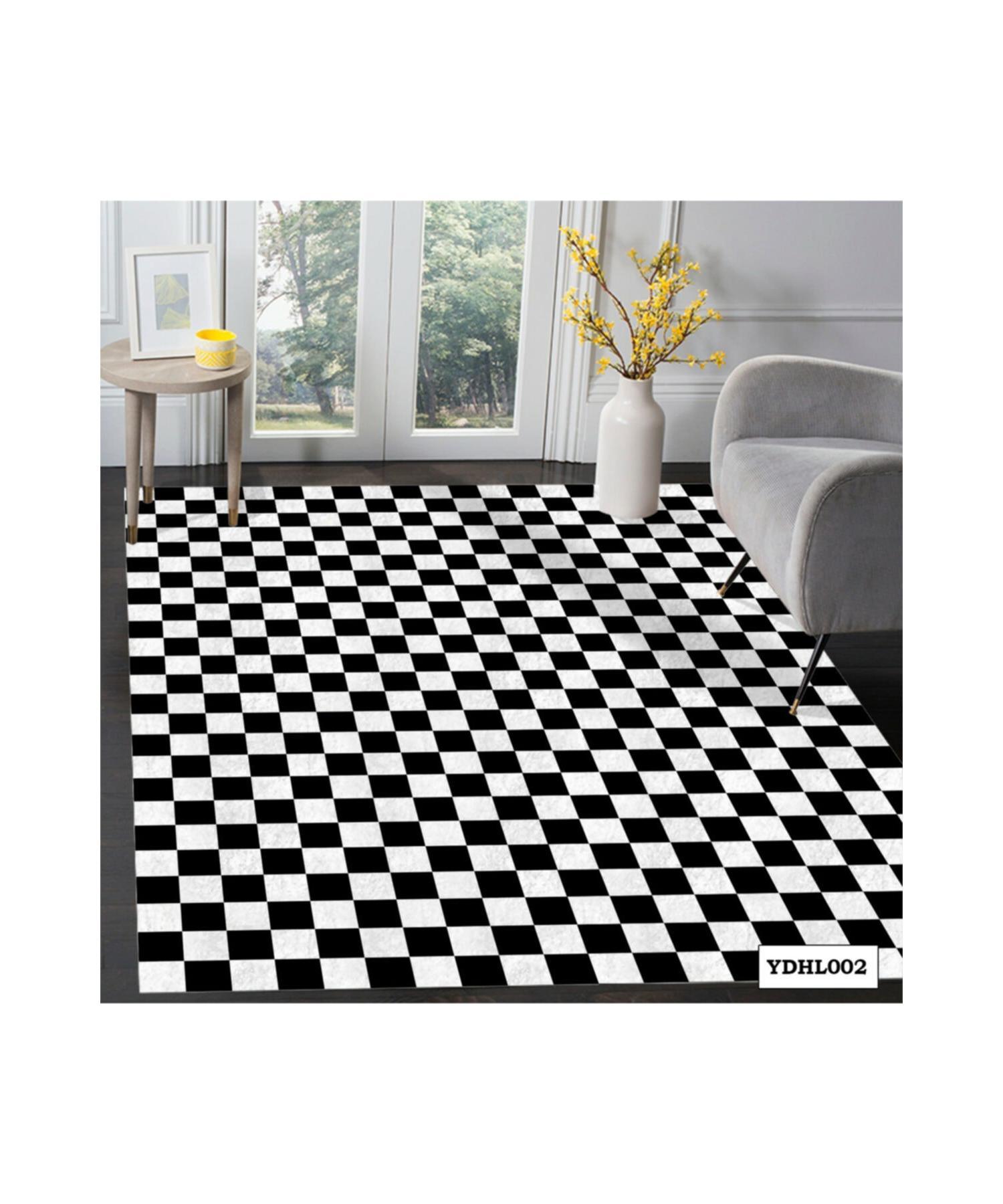 

Черно-белый клетчатый антибактериальный ковер